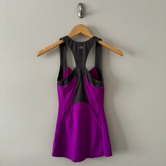 Alo Coolfit Racerback Tank Top Purple Gray Size XS - Picture 7 of 12